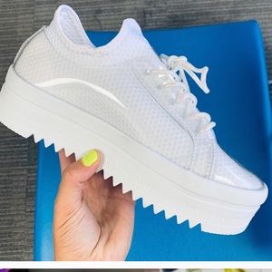 White platform sneakers